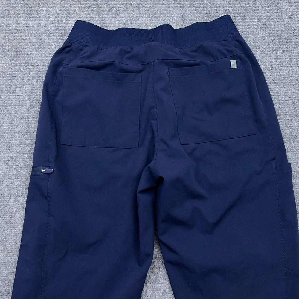 Fabletics Mid-Rise On-Call Scrub Jogger Women S Navy Blue Solid Stretch Pocket